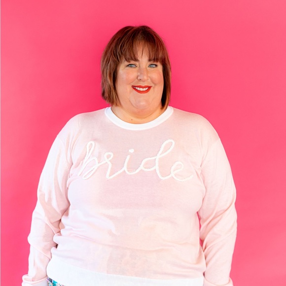 Queen of Sparkles Long Sleeve Bride Sweater - Picture 2 of 2